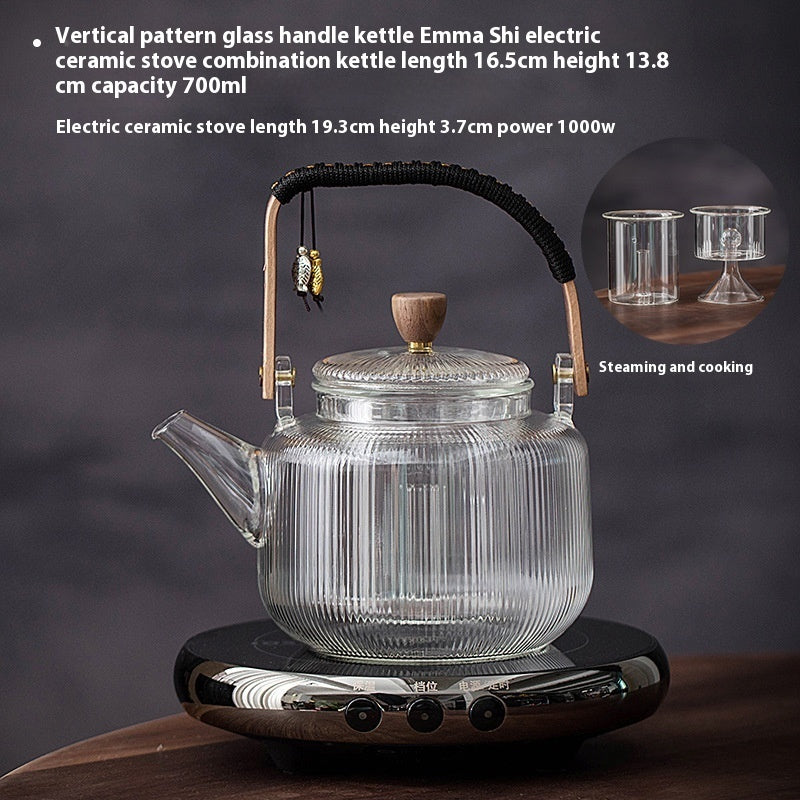 Glass Cooking Kettle Electric Ceramic Stove Household Tea Set Small Health Preservation Tea-boiling Stove Suit