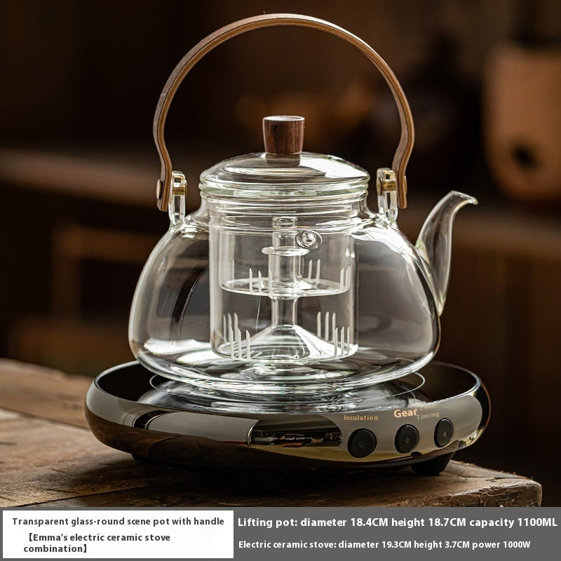 Glass Cooking Kettle Electric Ceramic Stove Household Tea Set Small Health Preservation Tea-boiling Stove Suit