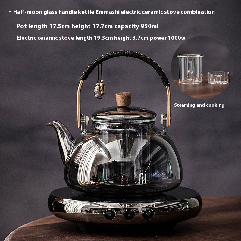 Glass Cooking Kettle Electric Ceramic Stove Household Tea Set Small Health Preservation Tea-boiling Stove Suit